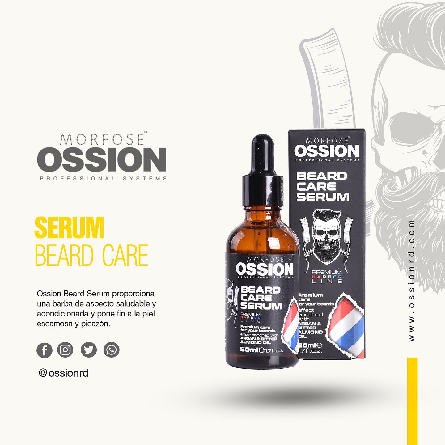 OSSION™ BEARD CARE SERUM (50ML): Suero de Barba con Argán y Almendras - Anti-Picazón y Caída (OSS013)