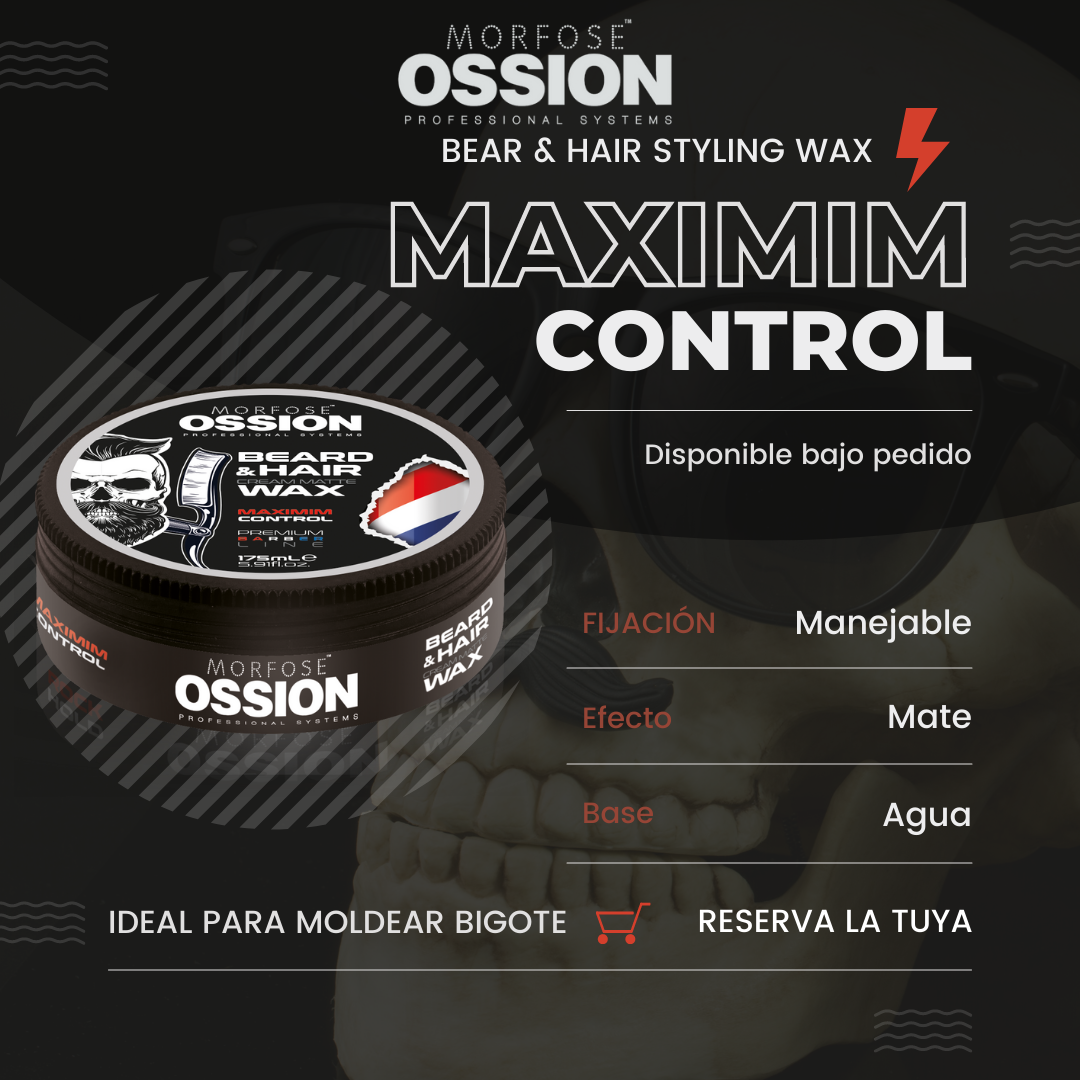OSSION™ CERA MATE para BARBA y CABELLO 175ML: Máximo Control, Sin Residuos (OSS025)