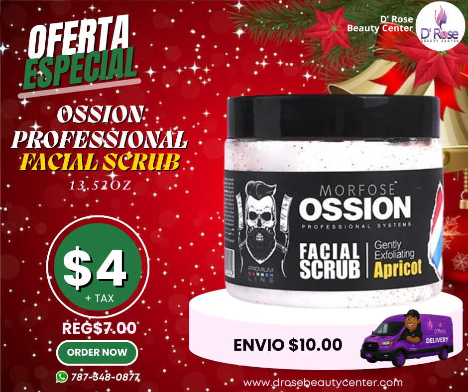 🥇 Ossion Apricot Facial Scrub (13.52oz) | Exfoliación Suave, Brillo Saludable y Renovación ¡Solo $7!