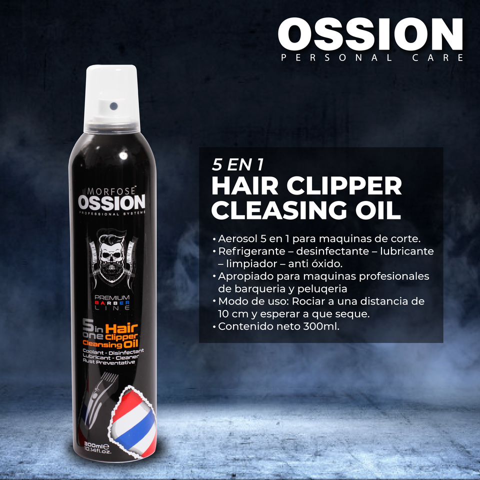 💈 Aceite Limpiador 5-en-1 OSSION (19.2oz) | Limpia, Desinfecta y Lubrica Cuchillas de Clipper