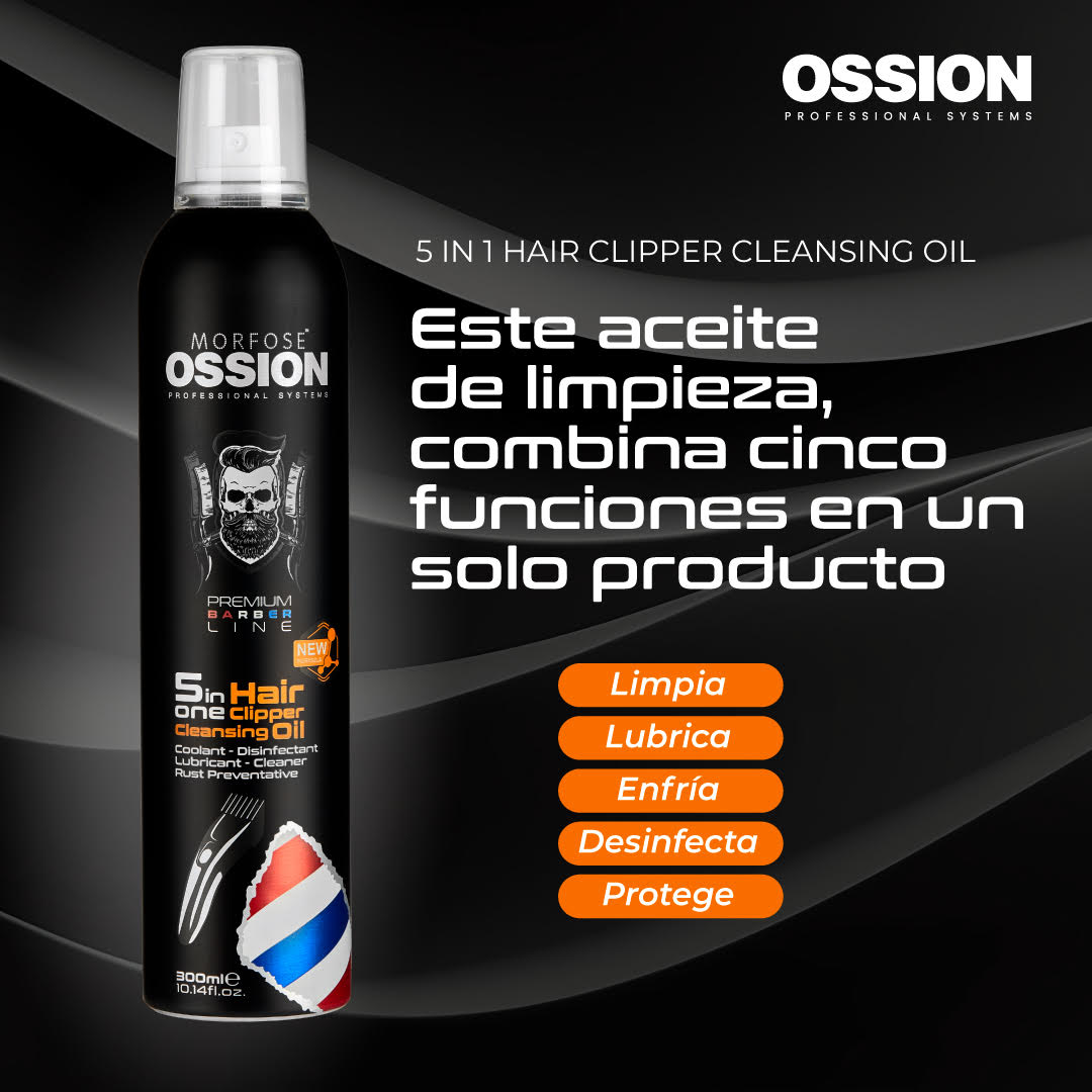 💈 Aceite Limpiador 5-en-1 OSSION (19.2oz) | Limpia, Desinfecta y Lubrica Cuchillas de Clipper