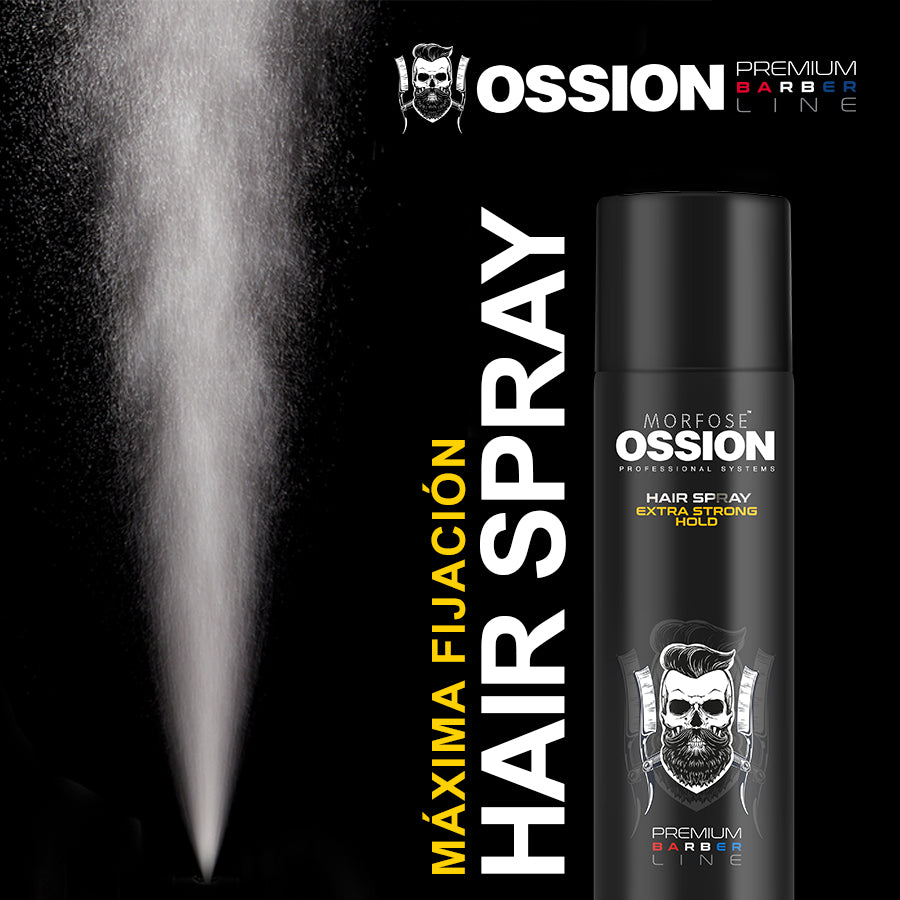 🛡️ OSSION Laca EXTRA STRONG HOLD (10.14oz) | Brillo, Fijación Máxima y Protección UV