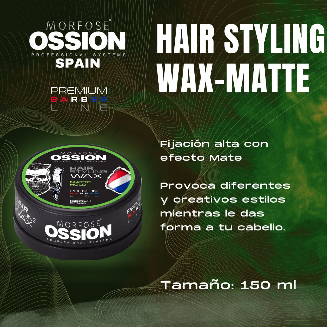 🥇 Ossion Matte Hold Hair Wax (5.1oz) | Acabado Mate, Fijación Fuerte Nivel 4 ¡Solo $5!