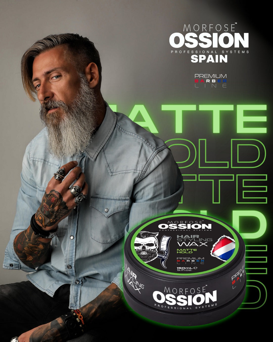 🥇 Ossion Matte Hold Hair Wax (5.1oz) | Acabado Mate, Fijación Fuerte Nivel 4 ¡Solo $5!