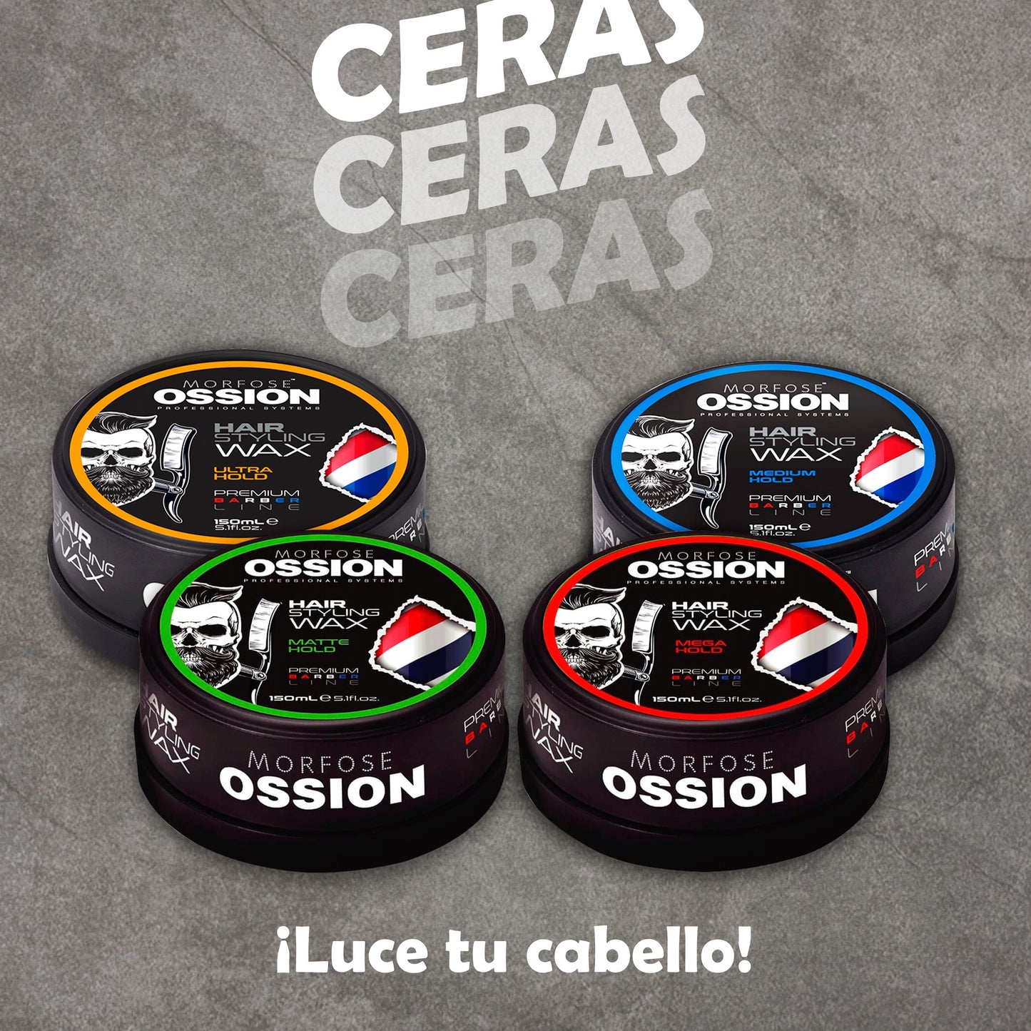 🥇 Ossion Matte Hold Hair Wax (5.1oz) | Acabado Mate, Fijación Fuerte Nivel 4 ¡Solo $5!