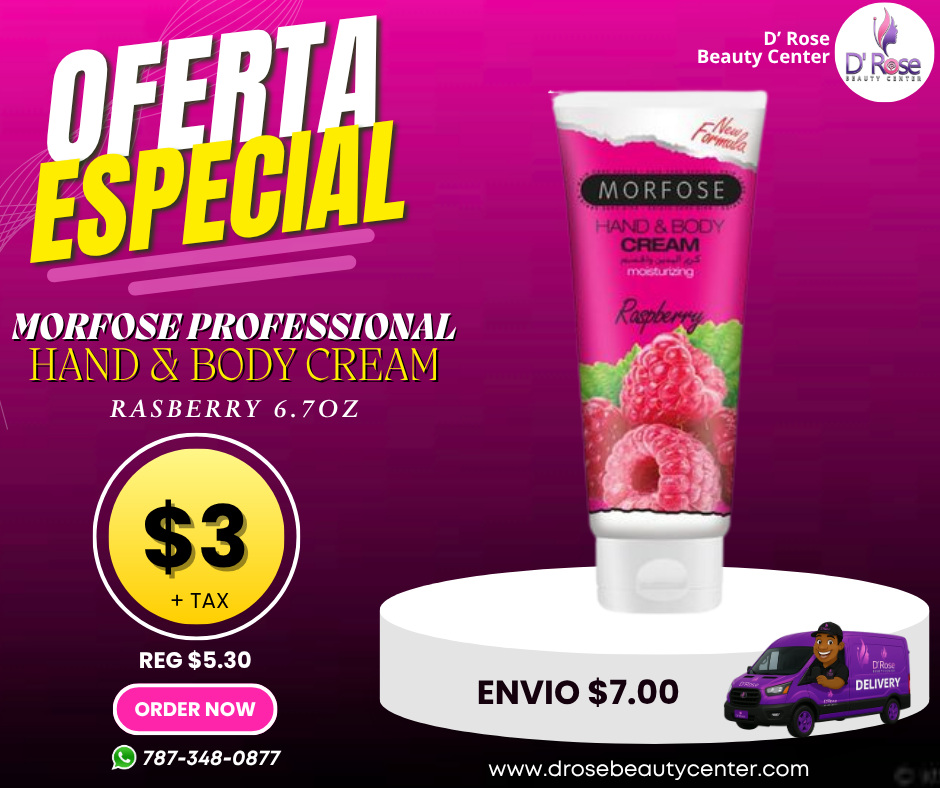 🍓 MORFOSE OSSION PROFESSIONAL HAND &amp; BODY CREAM RASPBERRY 6.7OZ (OSS044)