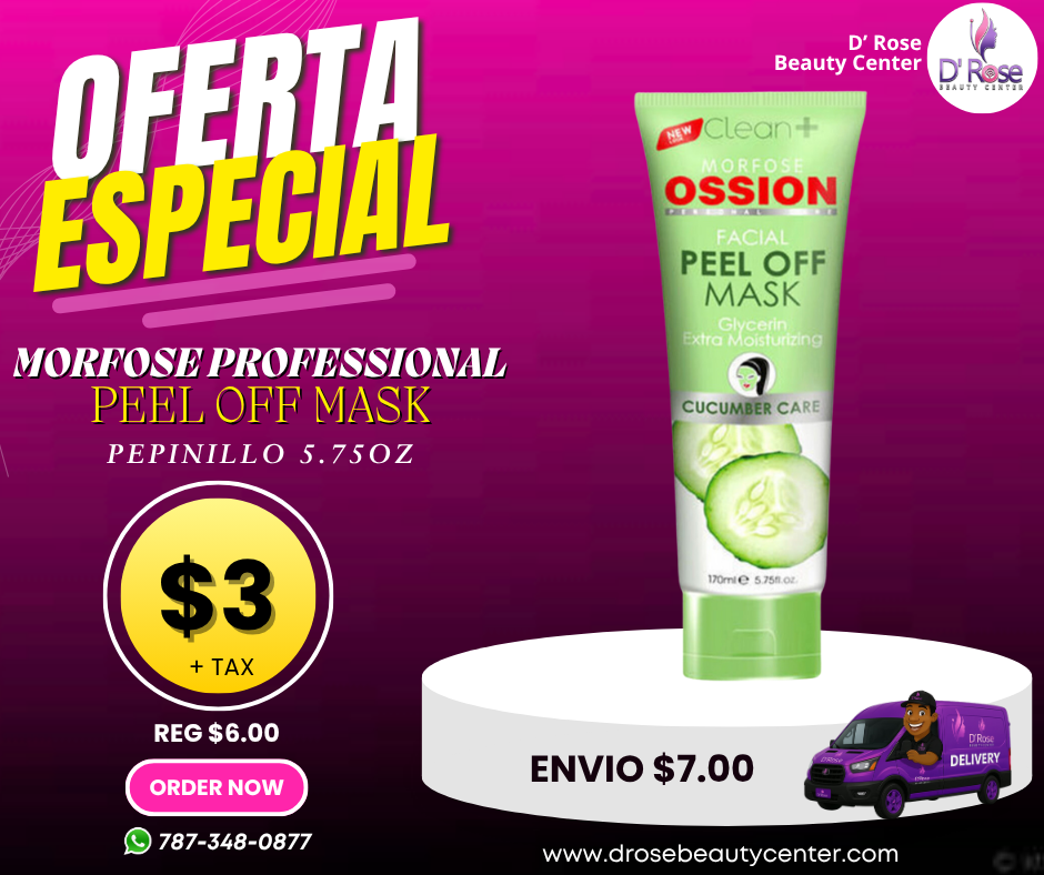 🥒 MORFOSE OSSION PROFESSIONAL PEEL OFF MASK DE PEPINILLO 5.75OZ (OSS047)