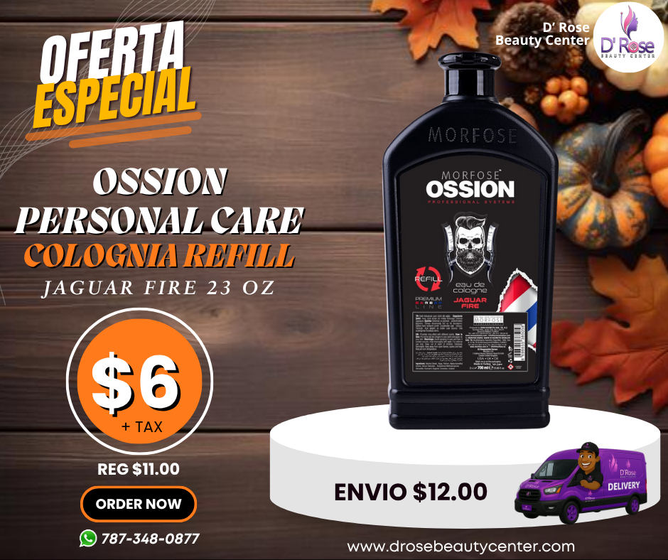 💈 OSSION PROFESSIONAL AFTER SHAVE REFILL COLOGNE JAGUAR FIRE 23.66 OZ (OSS052)