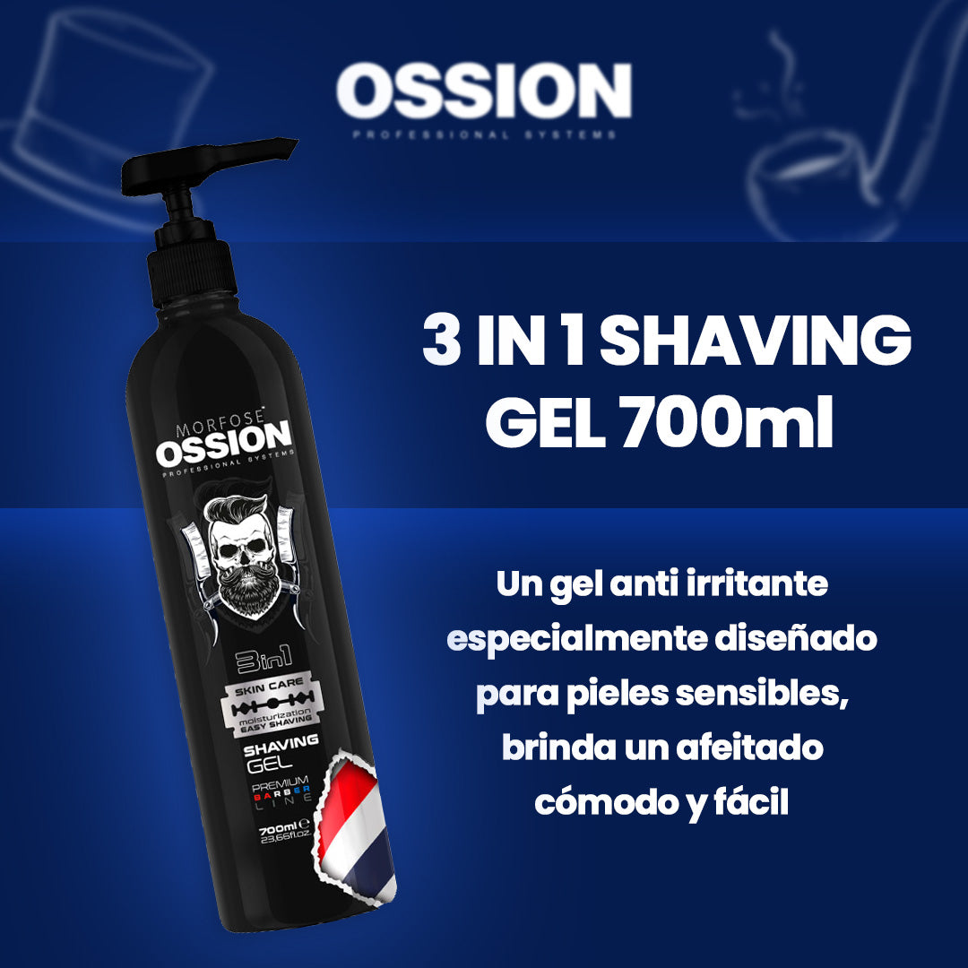 OSSION PROFESSIONAL SHAVING GEL 3IN1 23.66OZ OSS055