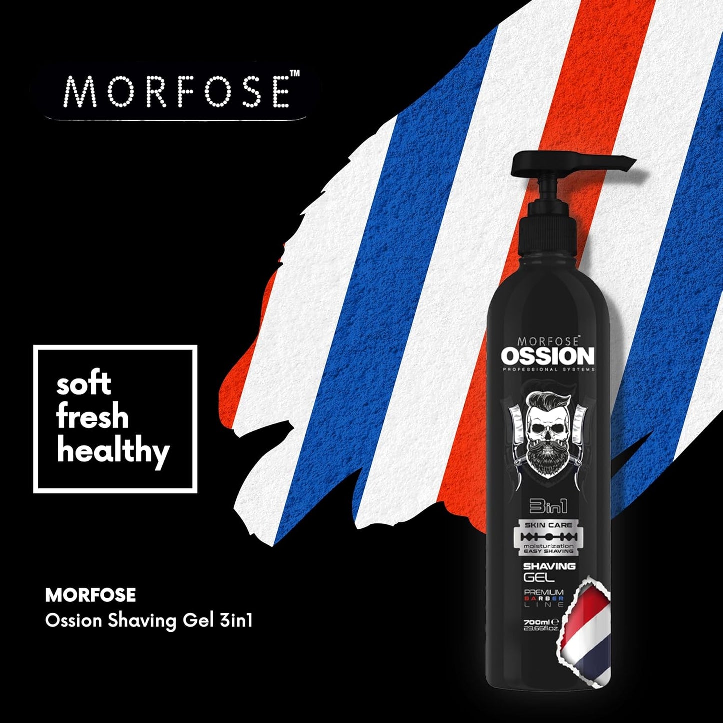 OSSION PROFESSIONAL SHAVING GEL 3IN1 23.66OZ OSS055