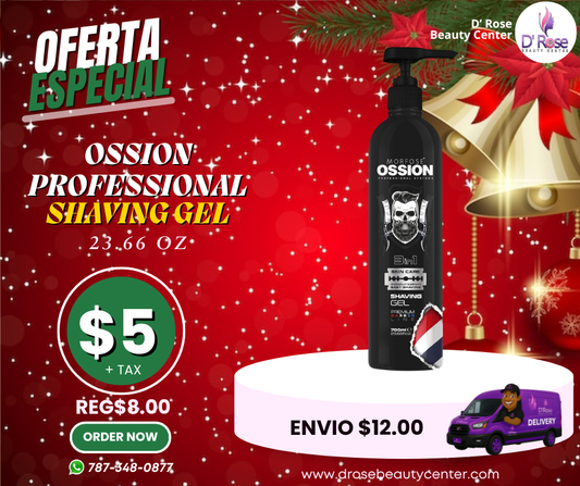 💎 Ossion Shaving Gel 3-en-1 (23.66oz) | Gel Transparente, Anti-Irritación ¡Solo $5!