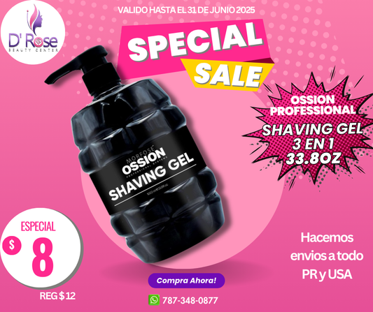 OSSION PROFESSIONAL SHAVING GEL 3IN1 33.8OZ OSS056