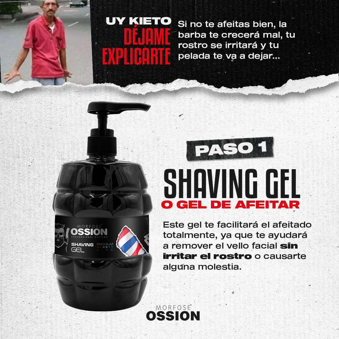 OSSION PROFESSIONAL SHAVING GEL 3IN1 33.8OZ OSS056