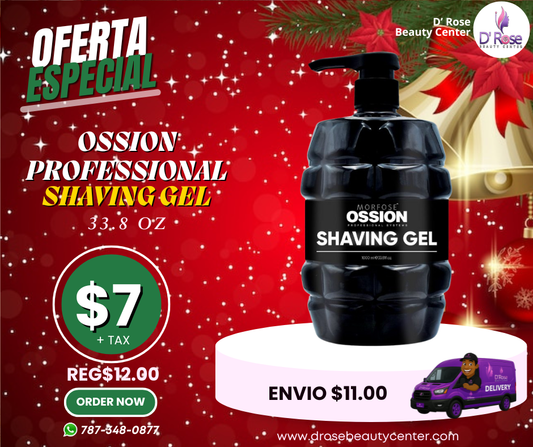 💎 Ossion Shaving Gel 3-en-1 MEGA TAMAÑO (33.8oz) | Uso Profesional, Anti-Irritación, Visibilidad Total