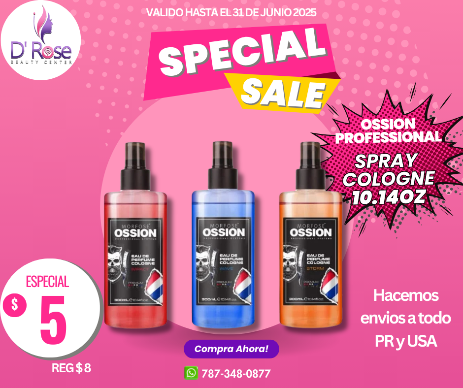 OSSION PROFESSIONAL SPRAY COLOGNE RED STROM 10.14OZ OSS058