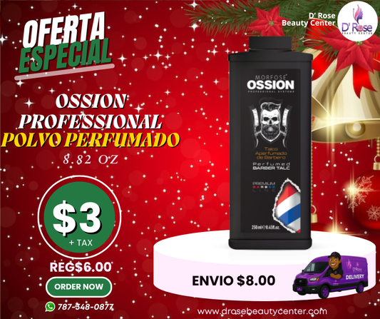 🌿 Talco Perfumado para Barbero OSSION (8.82oz) | Acabado Profesional y Fragancia Premium ¡Solo $3!