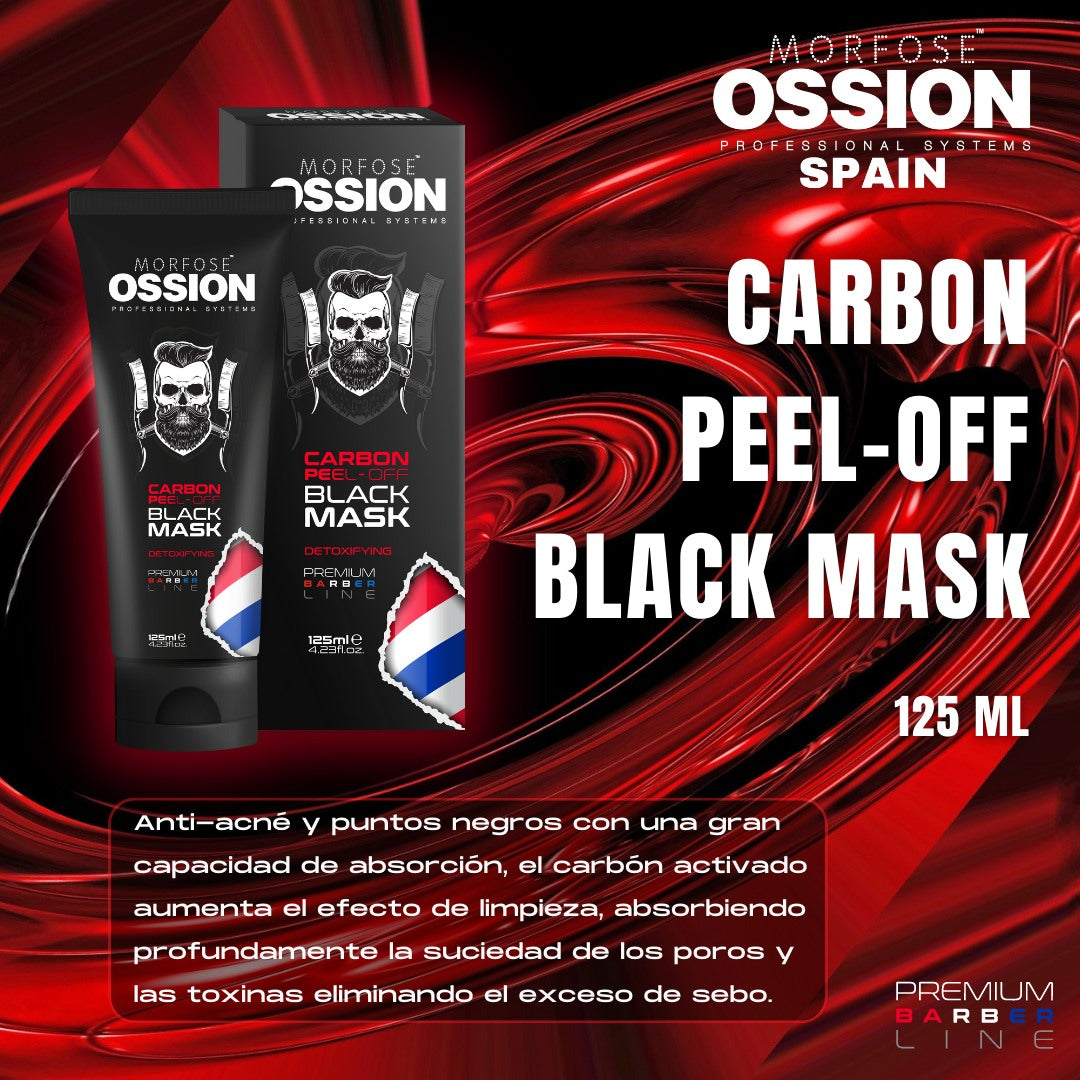 OSSION™ CARBON PEEL-OFF BLACK MASK 125ML: Mascarilla Detoxificante Anti-Puntos Negros (OSS062)