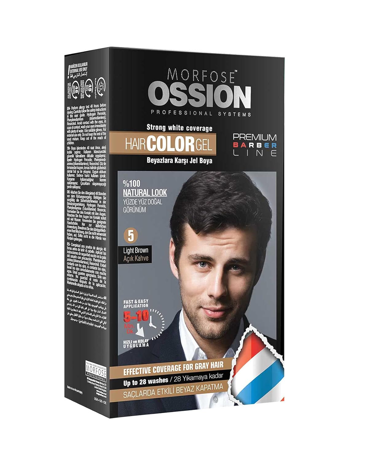 OSSION™ HAIR COLOR GEL #5 CAFÉ CLARO: Cobertura 100% Natural de Canas (KIT OSS068)