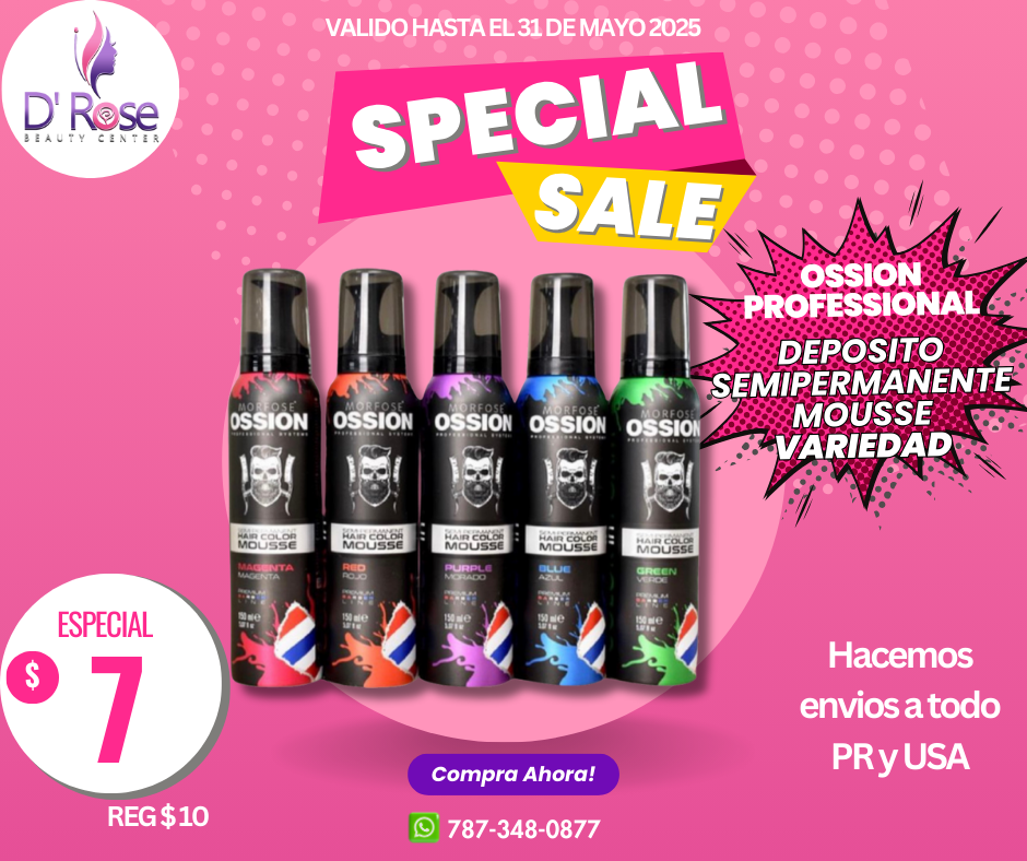OSSION PROFESSIONAL HAIR COLOR MOUSSE COLOR PURPLE OSS070