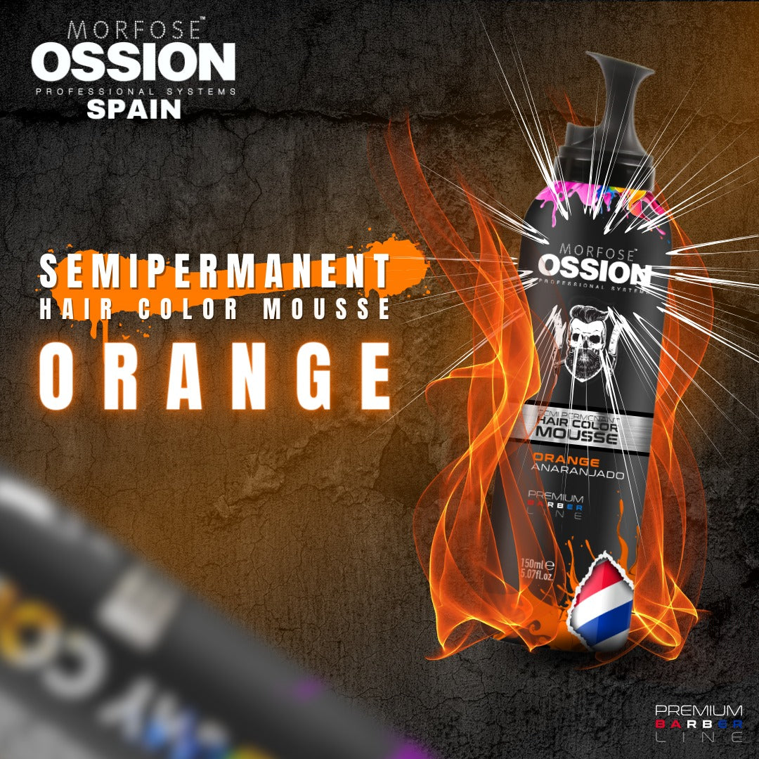 🍊 OSSION Color Mousse ORANGE (5.07oz) | Tinte Semi-Permanente en Mousse Naranja Vibrante