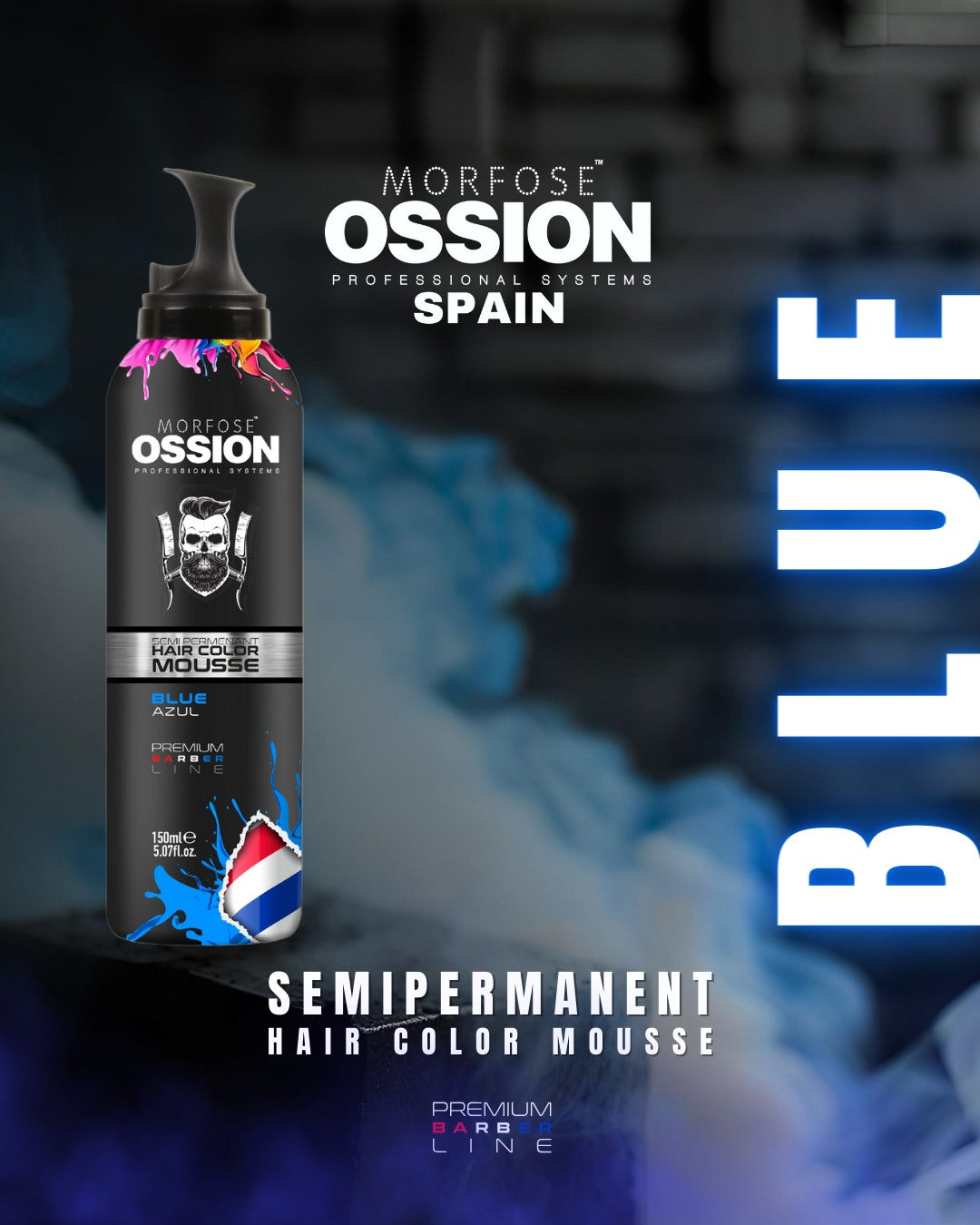 OSSION PROFESSIONAL HAIR COLOR MOUSSE COLOR BLUE OSS073