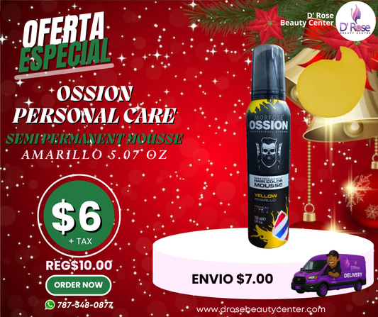 ☀️ OSSION Color Mousse YELLOW (5.07oz) | Tinte Semi-Permanente en Mousse Amarillo Canario