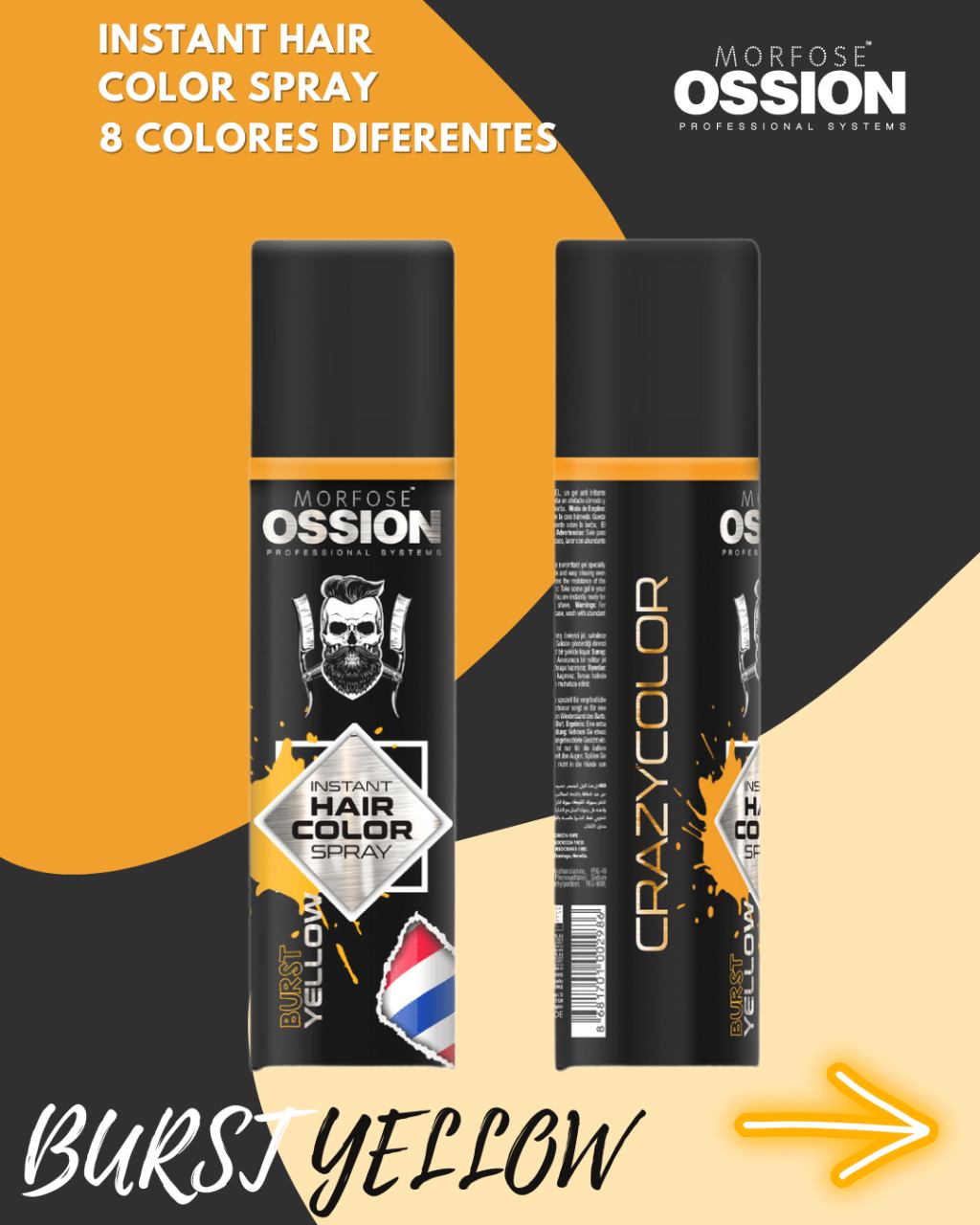 OSSION HAIR COLOR SPRAY – BURST YELLOW 5.07 OZ