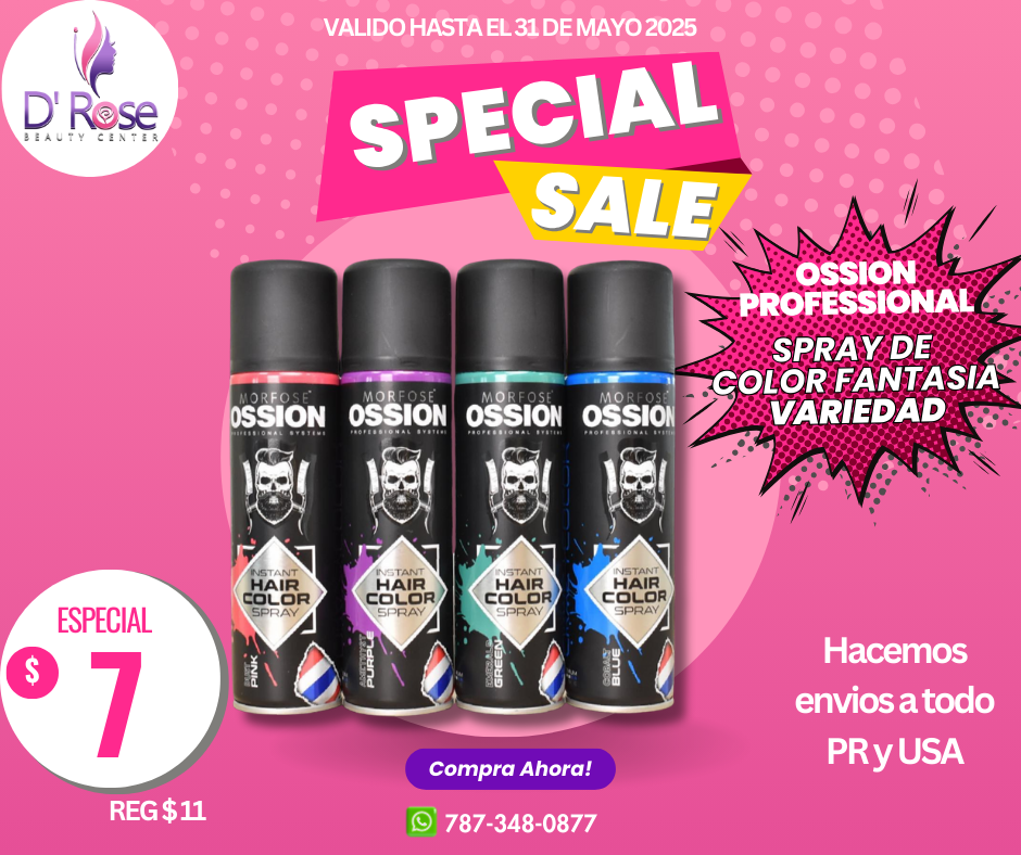 OSSION PROFESSIONAL HAIR COLOR SPRAY COLOR BLUE OSS081