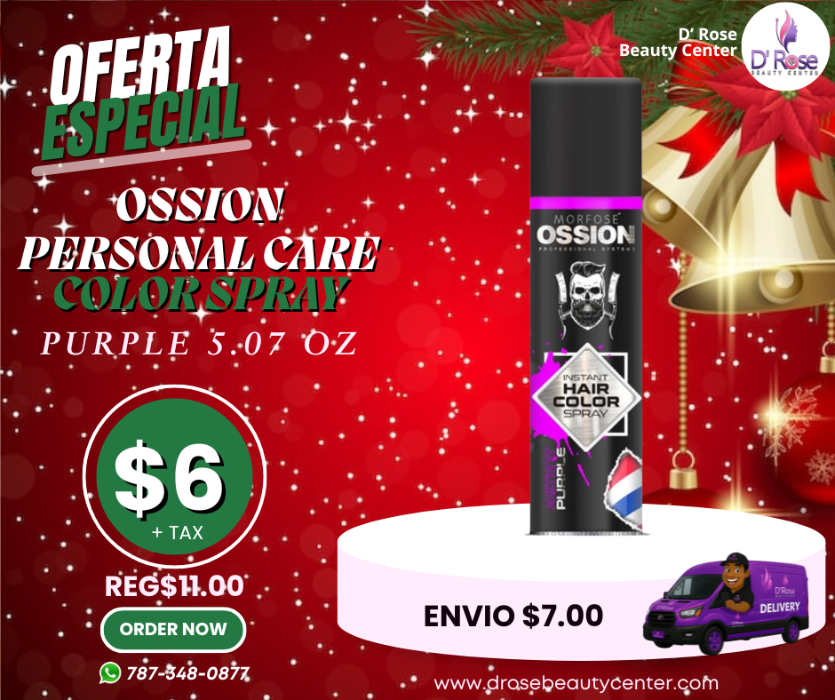 🔮 OSSION Hair Color Spray PURPLE (5.07oz) | Color Fantasía Instantáneo y Temporal