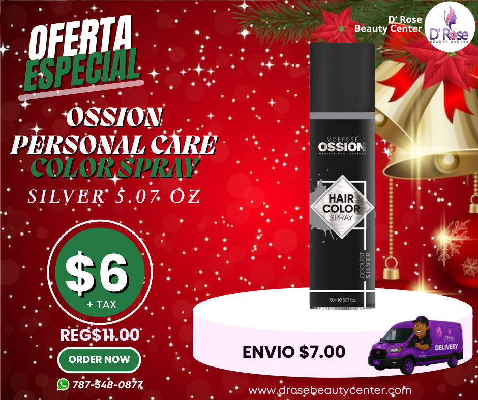 ✨ OSSION Hair Color Spray SILVER (5.07oz) | Coolest Silver Instantáneo y Temporal