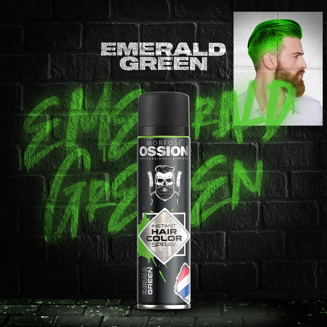 ❇️ OSSION Hair Color Spray GREEN (5.07oz) | Emerald Green: Color Fantasía en Segundos