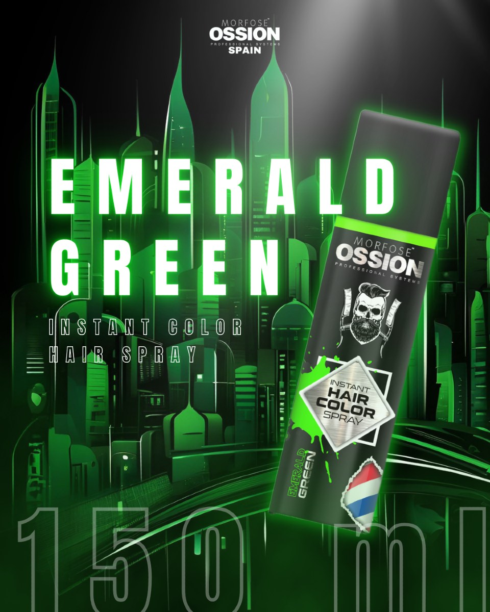 ❇️ OSSION Hair Color Spray GREEN (5.07oz) | Emerald Green: Color Fantasía en Segundos