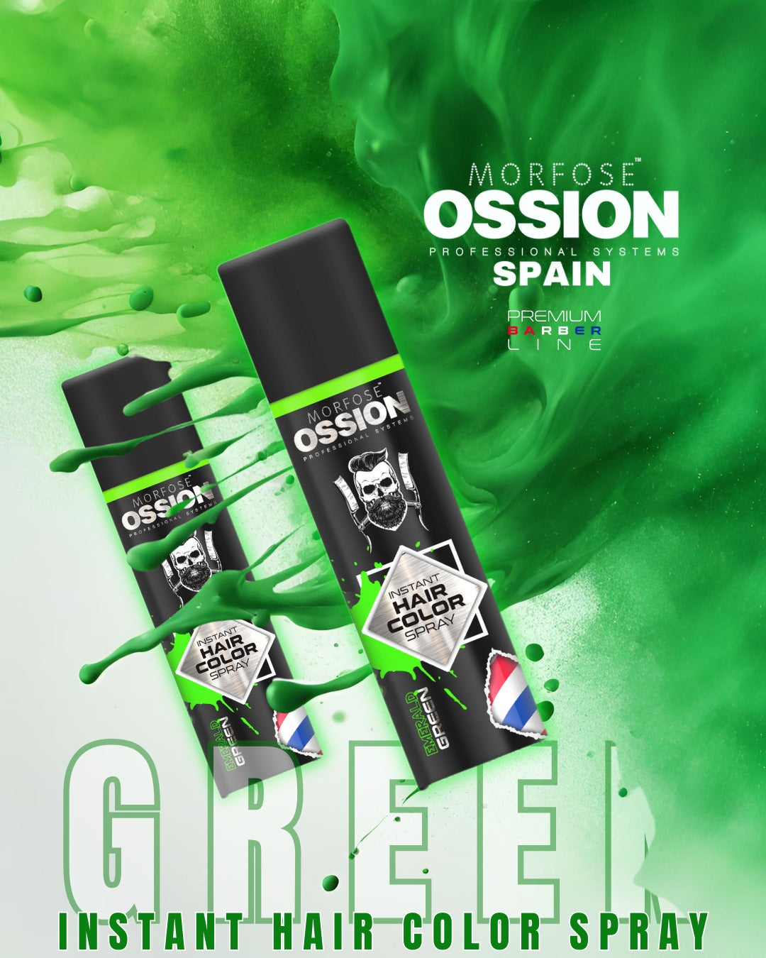 ❇️ OSSION Hair Color Spray GREEN (5.07oz) | Emerald Green: Color Fantasía en Segundos