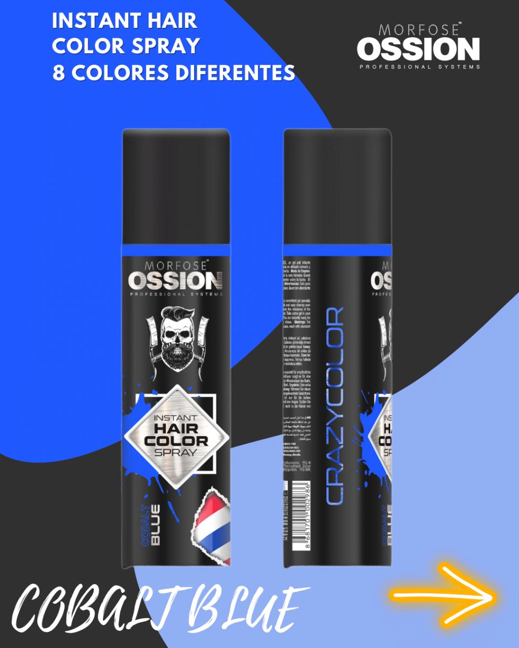 OSSION PROFESSIONAL HAIR COLOR SPRAY COLOR BLUE OSS081