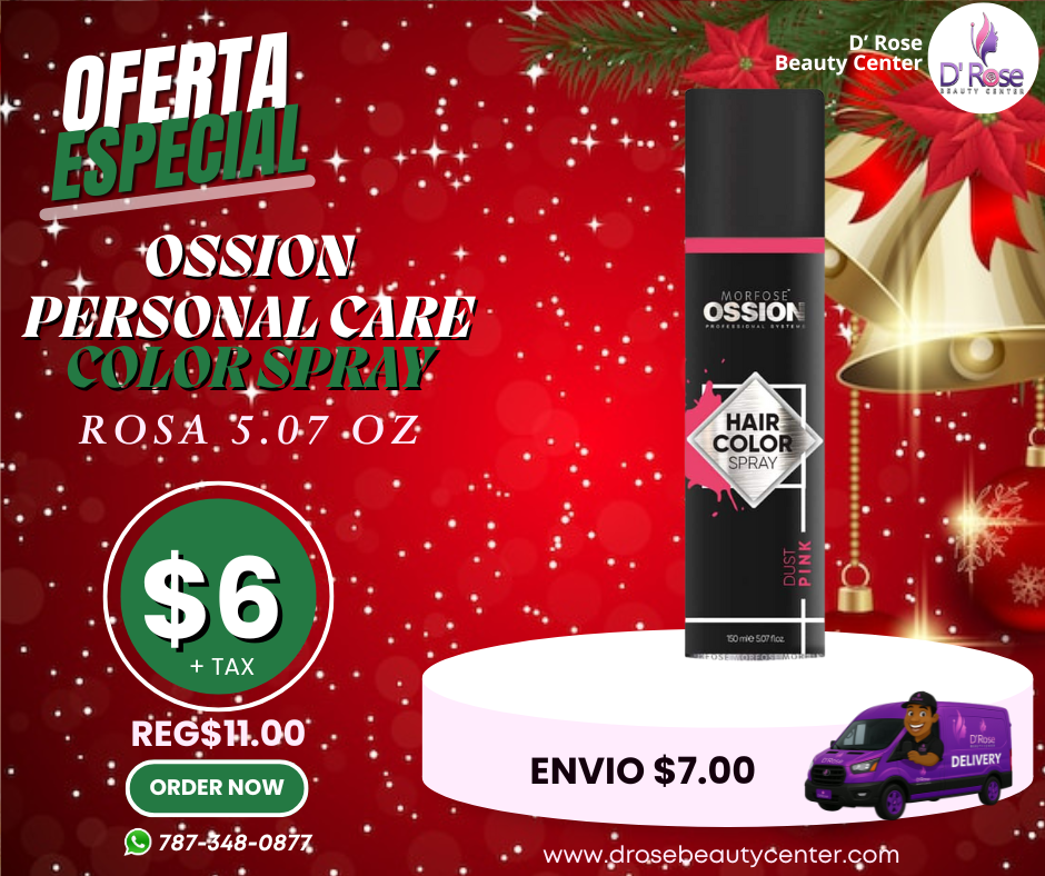 🌸 OSSION Hair Color Spray PINK (5.07oz) | Hot Pink para un Look Atrevido y Temporal