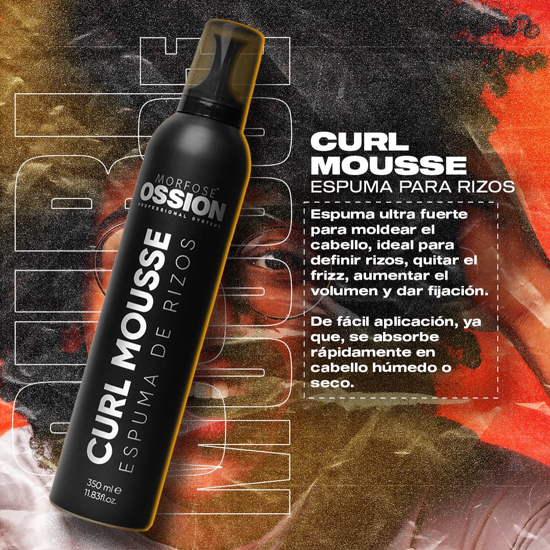 ✨ Rizos Definidos OSSION CURL MOUSSE (11.83oz) | Fijación Ultra Fuerte, Volumen y Anti-Frizz