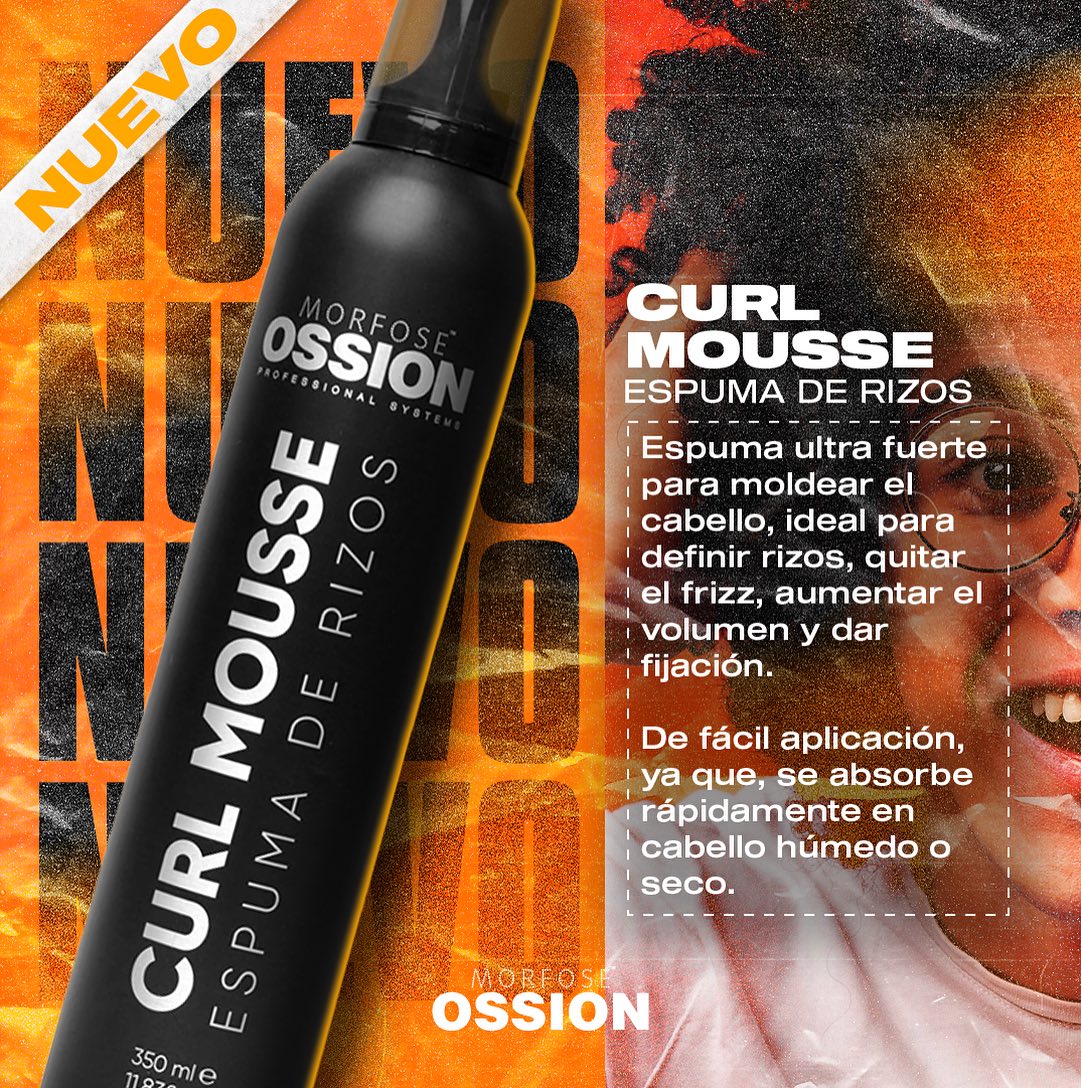 ✨ Rizos Definidos OSSION CURL MOUSSE (11.83oz) | Fijación Ultra Fuerte, Volumen y Anti-Frizz