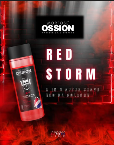 OSSION PROFESSIONAL AFTER SHAVE 2 IN 1 COLOGNE RED STORM 13.52OZ OSS092