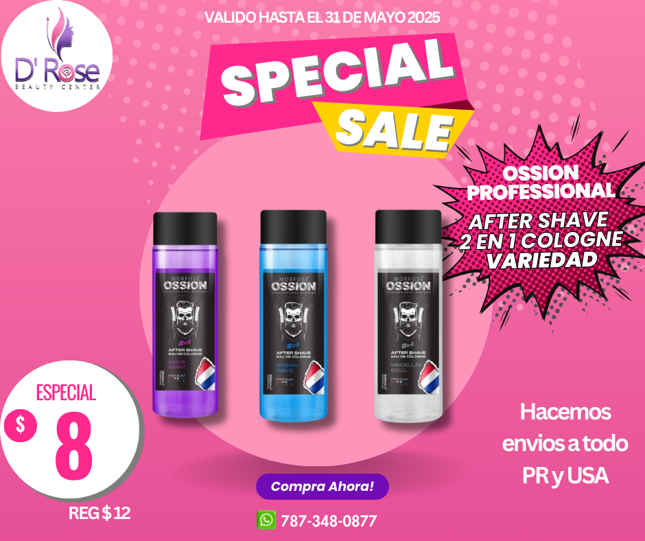 OSSION PROFESSIONAL AFTER SHAVE 2 IN 1 COLOGNE MIAMI NIGHT 13.52OZ OSS093