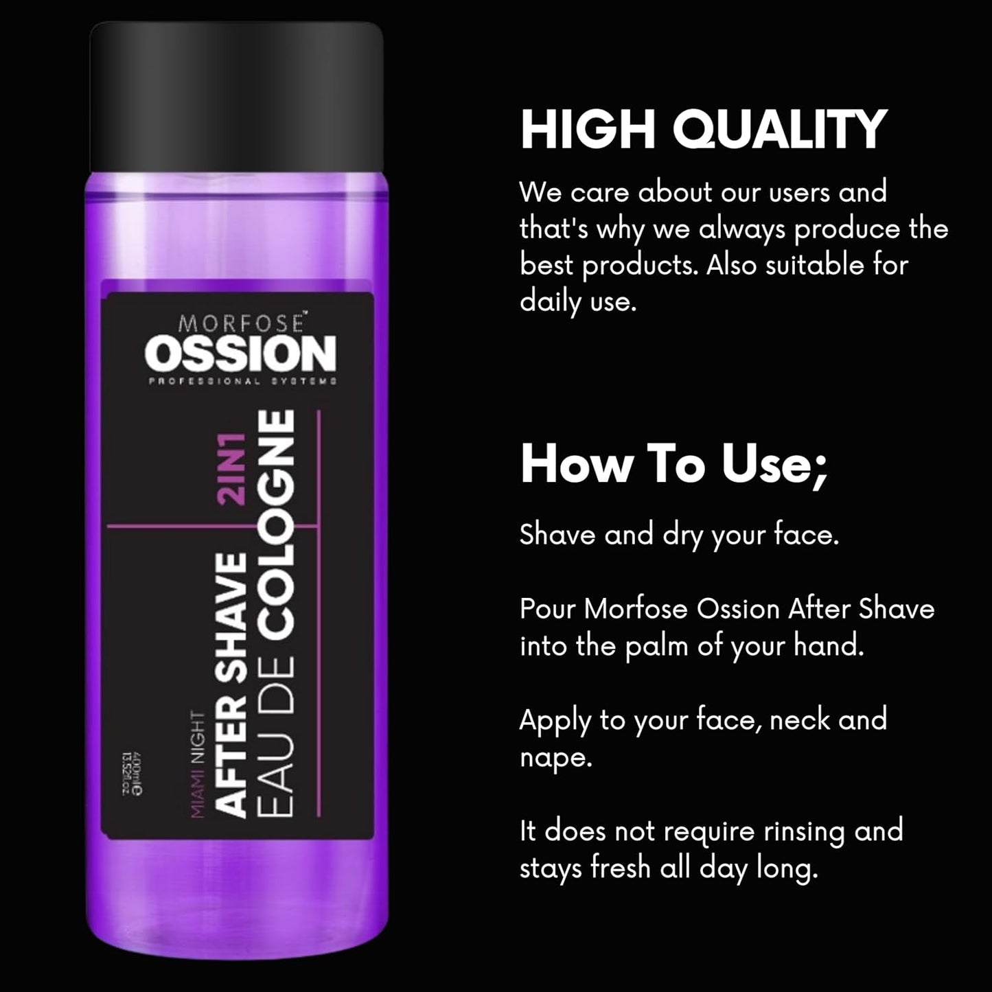 OSSION PROFESSIONAL AFTER SHAVE 2 IN 1 COLOGNE MIAMI NIGHT 13.52OZ OSS093