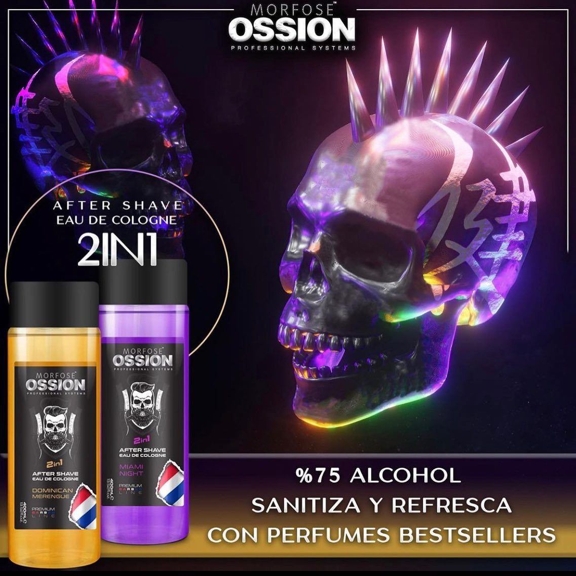 OSSION PROFESSIONAL AFTER SHAVE 2 IN 1 COLOGNE MIAMI NIGHT 13.52OZ OSS093