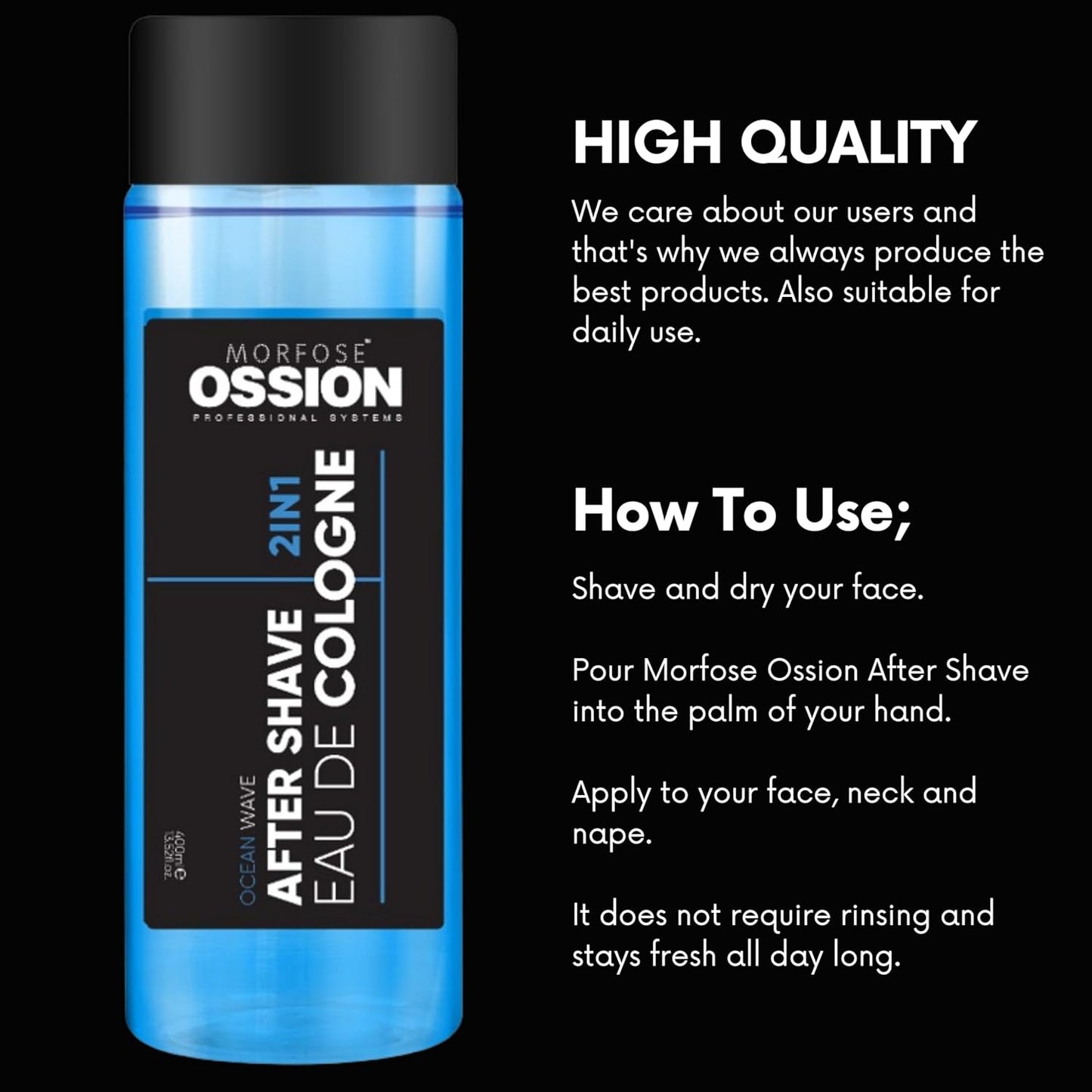 OSSION PROFESSIONAL AFTER SHAVE 2 IN 1 COLOGNE OCEAN WAVE 13.52OZ OSS094