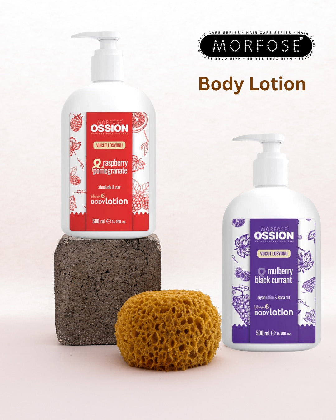 💜 MORFOSE OSSION PROFESSIONAL BODY LOTION MULBERRY &amp; BLACK CURRANT 16.9OZ (OSS095)