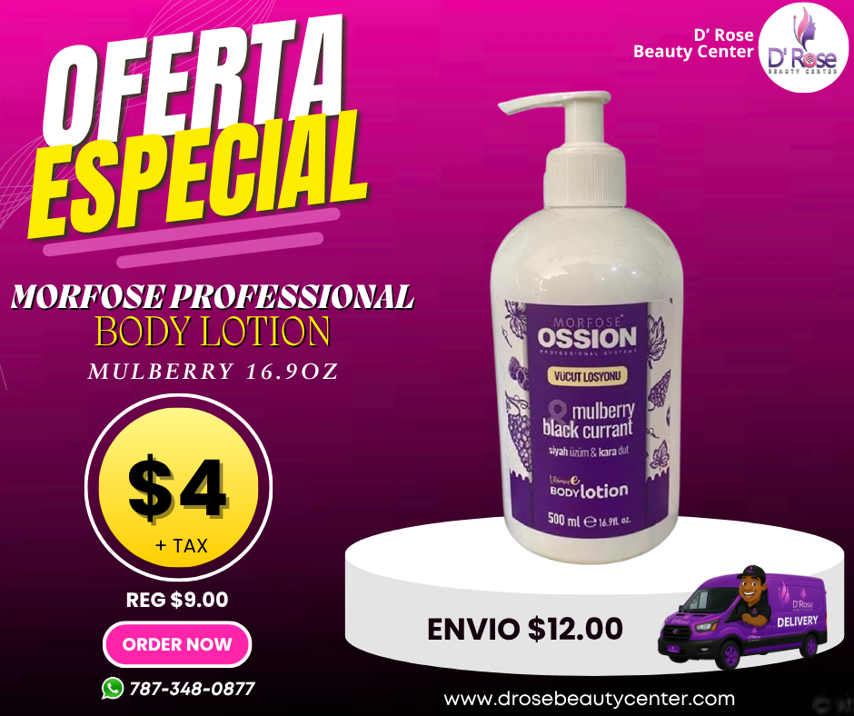 💜 MORFOSE OSSION PROFESSIONAL BODY LOTION MULBERRY &amp; BLACK CURRANT 16.9OZ (OSS095)