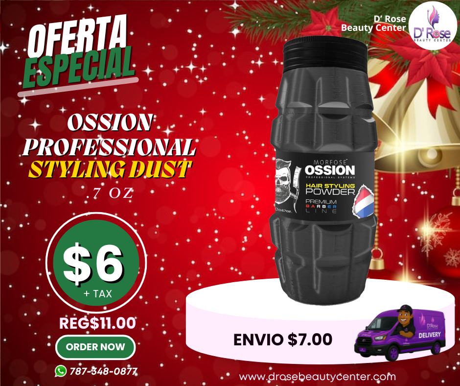 🥇 Polvo de Peinado OSSION 3-en-1 (0.71oz) | Acabado Mate, Volumen y Control de Grasa ¡Solo $6!