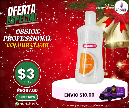 🥇 Ossion Colour Clear (6.76oz) | Quita Manchas de Tinte Rápidamente y Acondiciona el Cabello ¡Solo $3!