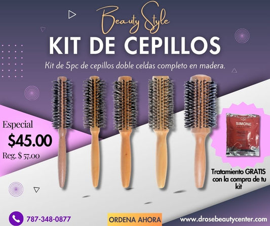 Beauty Style Cepillo Madera Doble Zelda de Jabali Kit 5pc 0652471-5KS