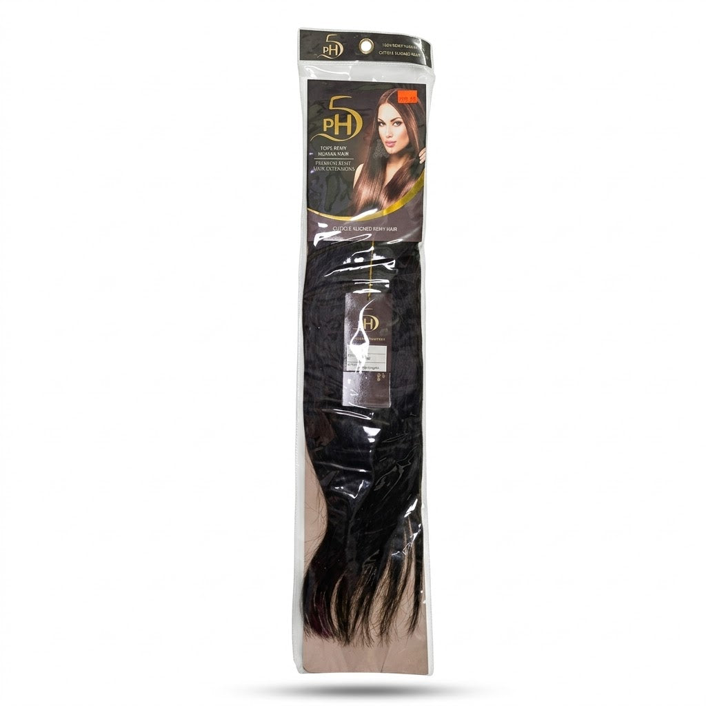 PH5 Silky Straight 18” Color 1B – Extensiones 100% Remy Human Hair Cuticle Aligned