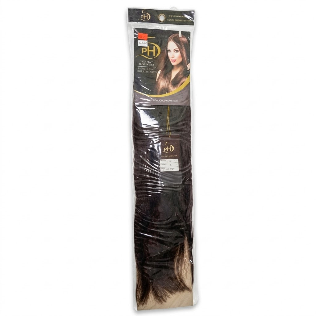 PH5 Silky Straight 18” Color #2 – Extensiones 100% Remy Human Hair Cuticle Aligned