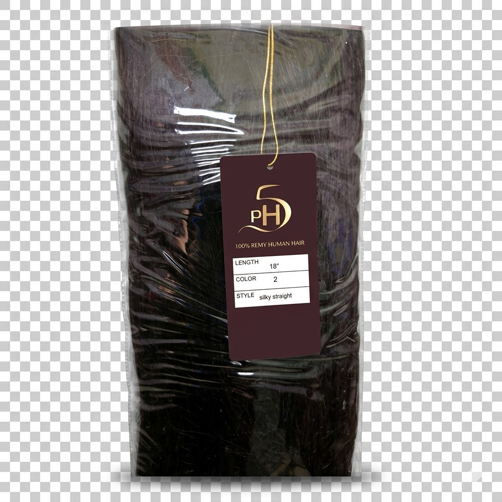 PH5 Silky Straight 18” Color #2 – Extensiones 100% Remy Human Hair Cuticle Aligned